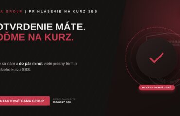 Prihlásenie na kurz SBS po schválení REPAS+, GAMA Group