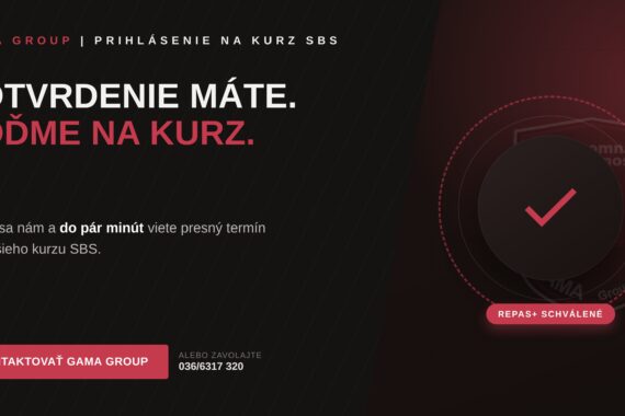 Prihlásenie na kurz SBS po schválení REPAS+, GAMA Group
