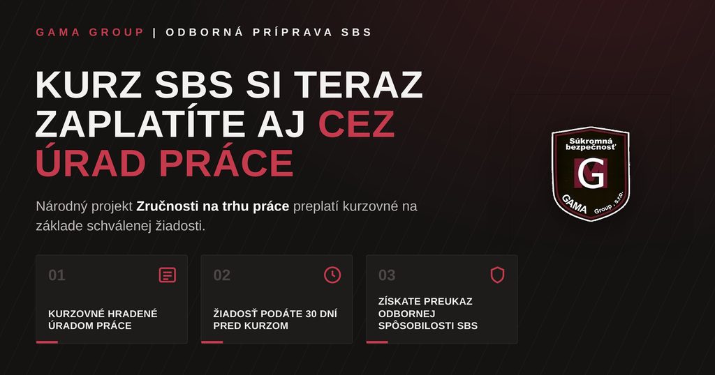 Kurz SBS cez úrad práce - národný projekt Zručnosti na trhu práce